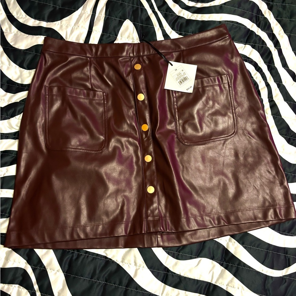 AVA & VIV faux leather skirt